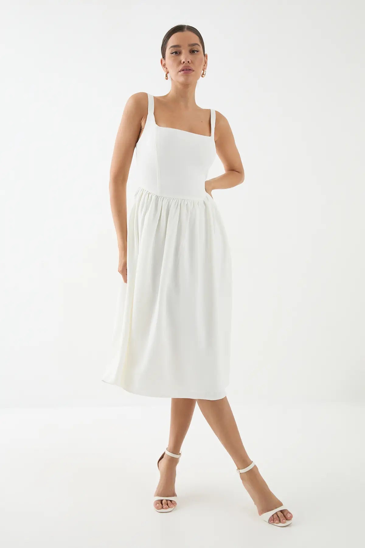 Square Neck Midi Dress