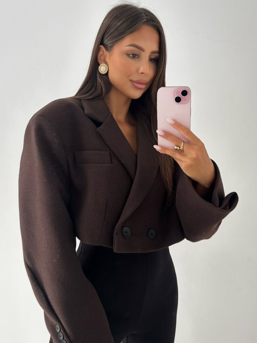 Wool Cropped Oversized Jacket