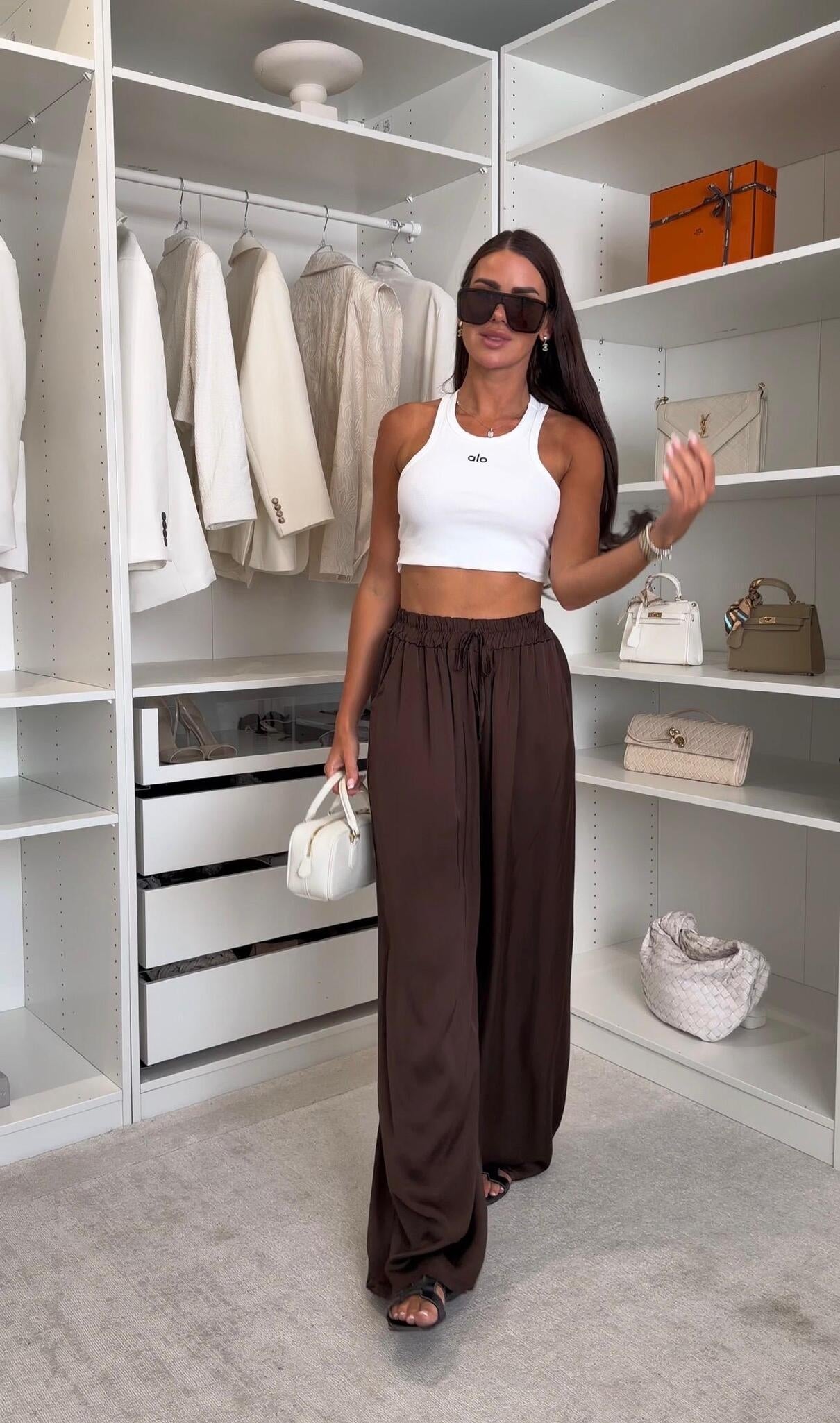 Satin Flow Elastic Pants