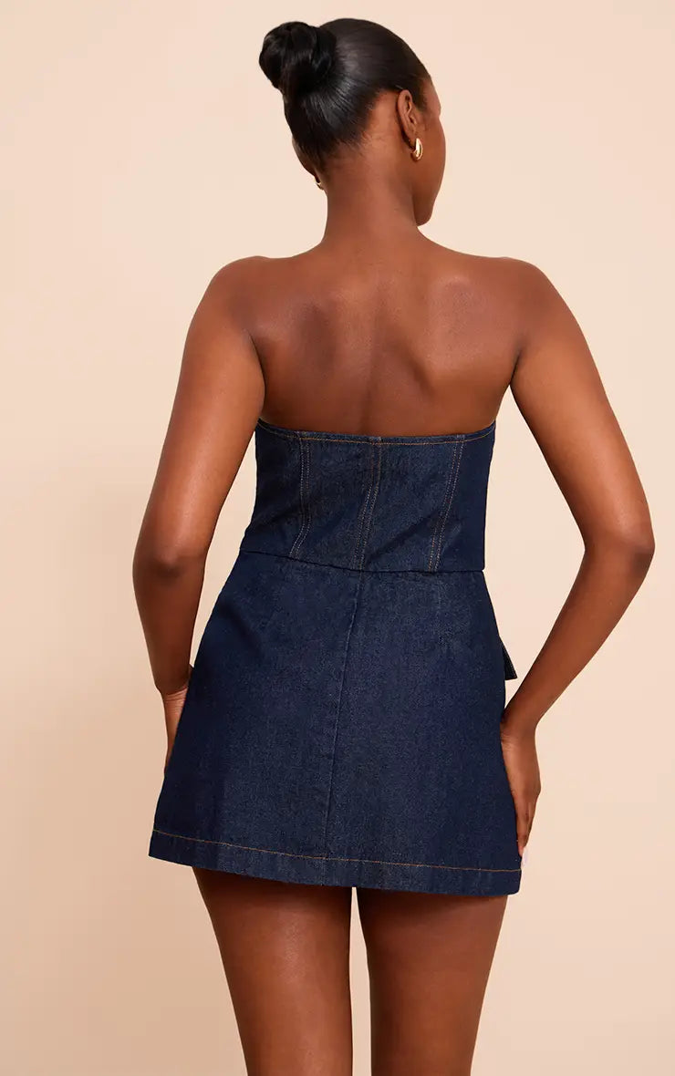 Denim Structured Mini Dress