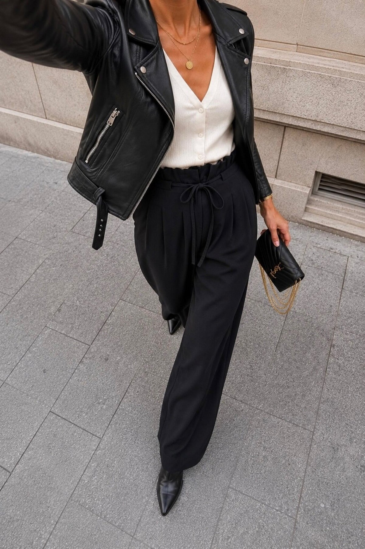 High-Waisted Tie-Waist Wide Leg Pants