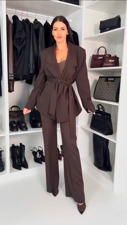 Belted Blazer Suit