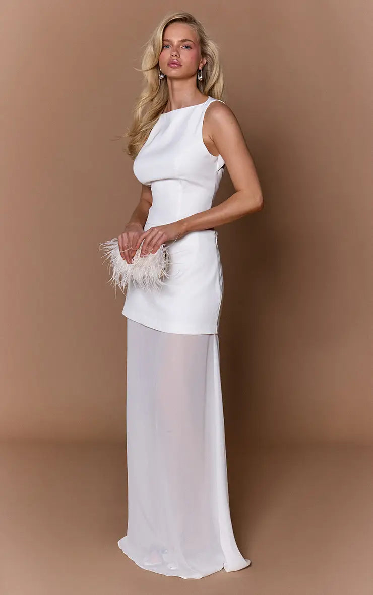 Woven Hem Detail Chiffon Skirt Co-Ord