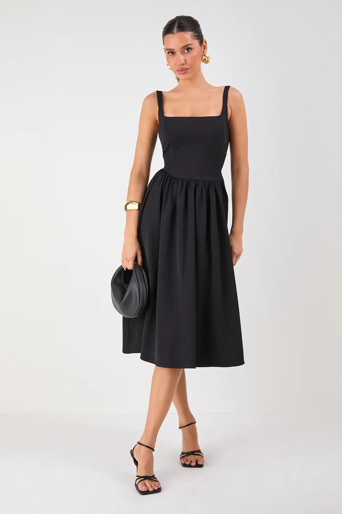 Square Neck Midi Dress
