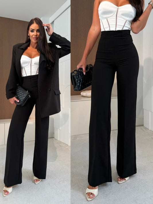 Fitted High-Waisted Trousers