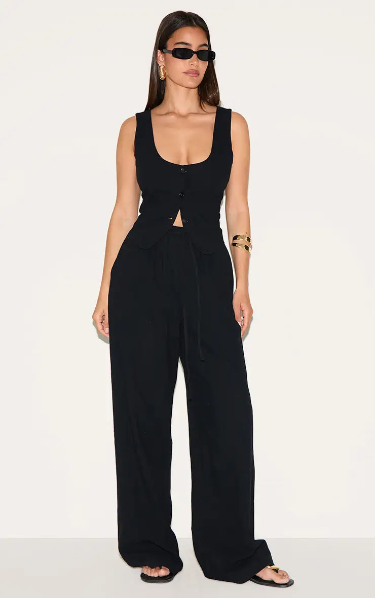 Linen Blend Vest Co-Ord