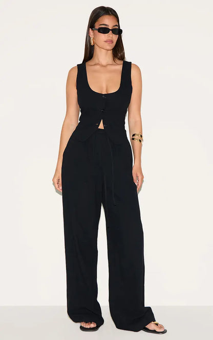 Linen Blend Vest Co-Ord