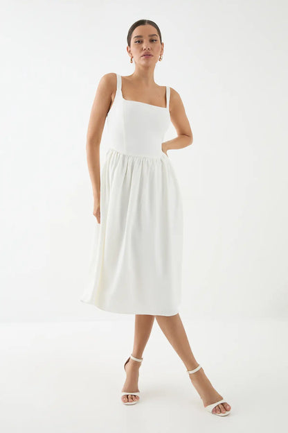 Square Neck Midi Dress