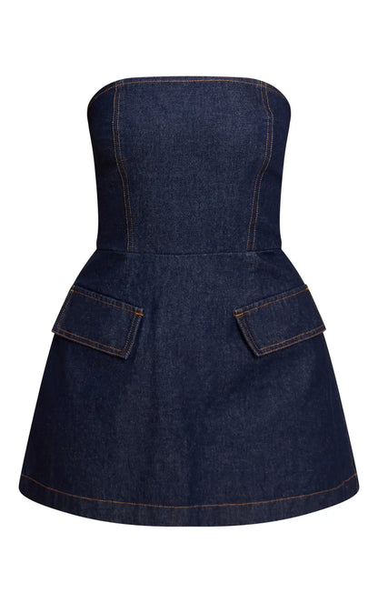 Denim Structured Mini Dress