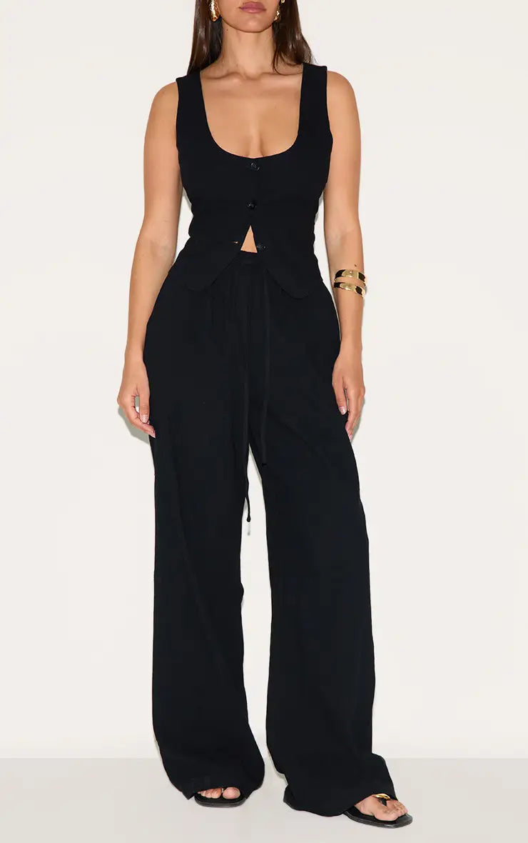 Linen Blend Vest Co-Ord