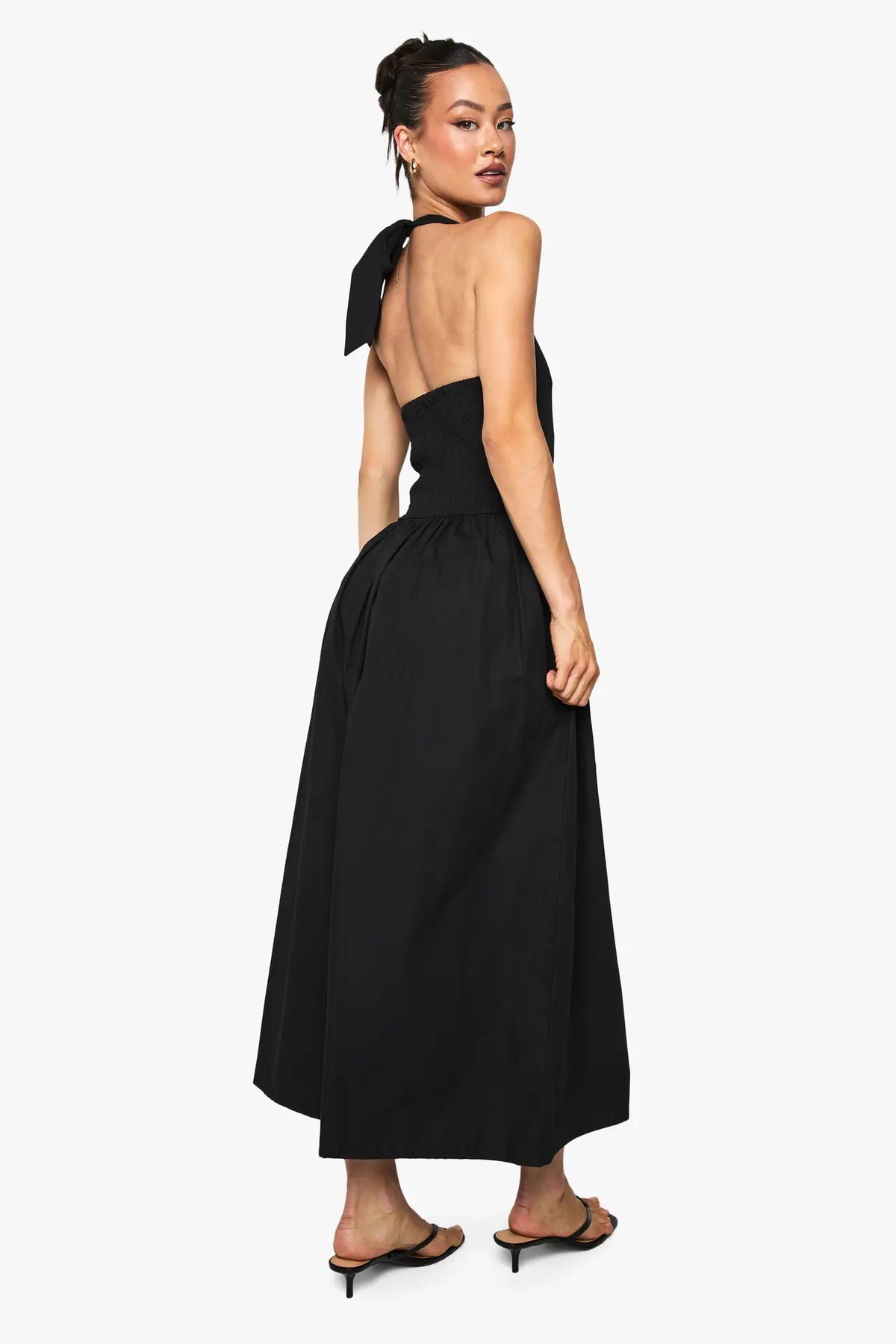 Poplin Halter Midi Dress