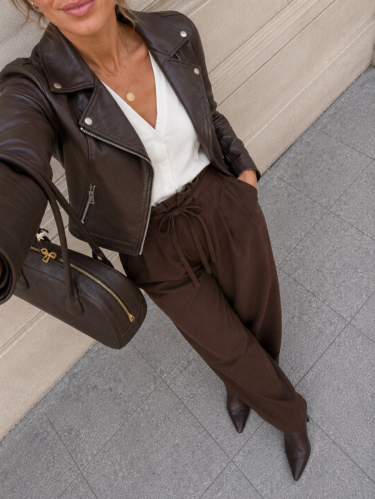 High-Waisted Tie-Waist Wide Leg Pants