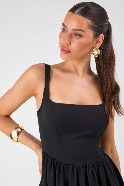 Square Neck Midi Dress