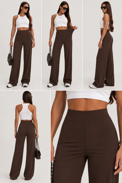 High-Waisted Stretch Wide Leg Pants