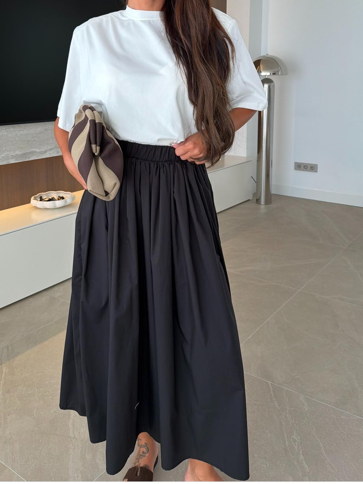 Poplin Maxi Skirt