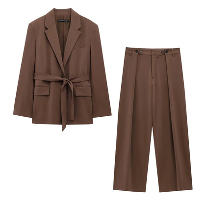 Brown Belted Suit