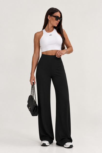 High-Waisted Stretch Wide Leg Pants