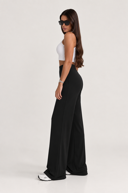 High-Waisted Stretch Wide Leg Pants