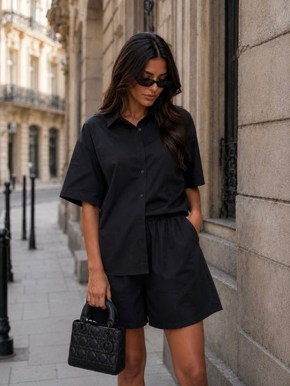 Linen Shorts Set