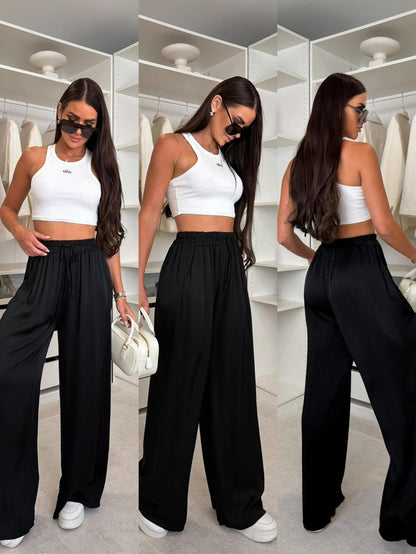 Satin Flow Elastic Pants
