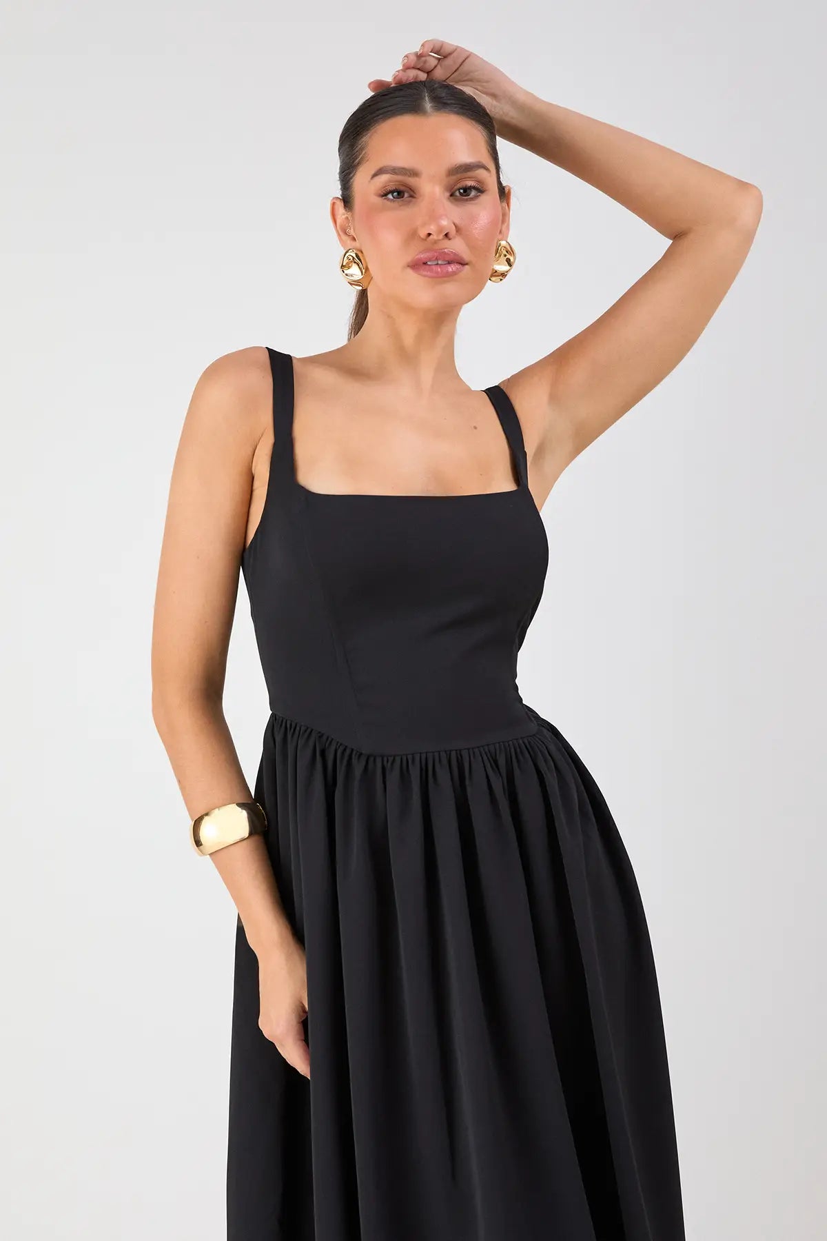 Square Neck Midi Dress